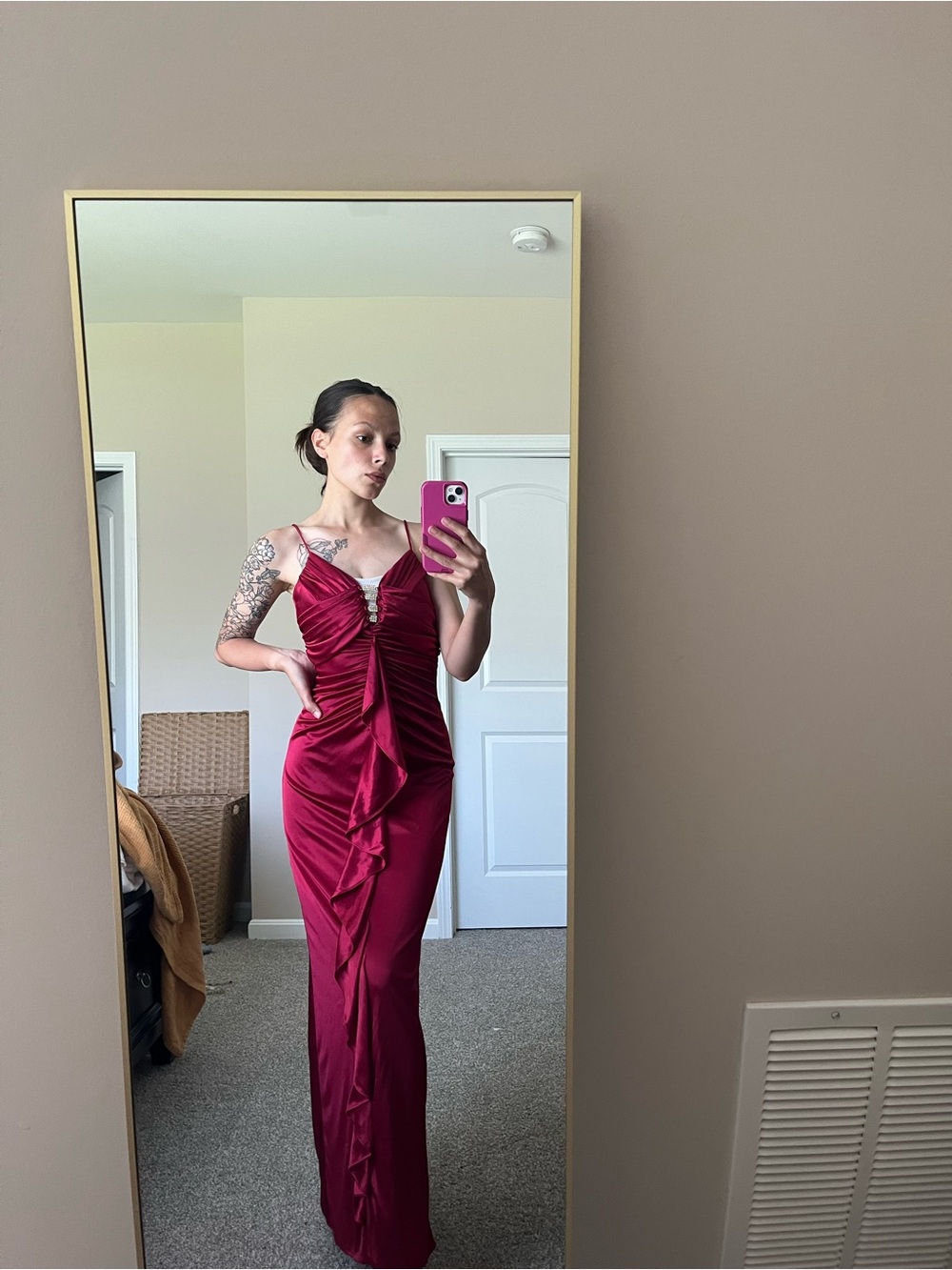 VTG 90s Masquerade Red Dressy Gown